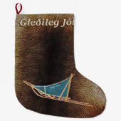 Gleðileg Jól - Dog Sled Grote Kerstsok (Voorkant)
