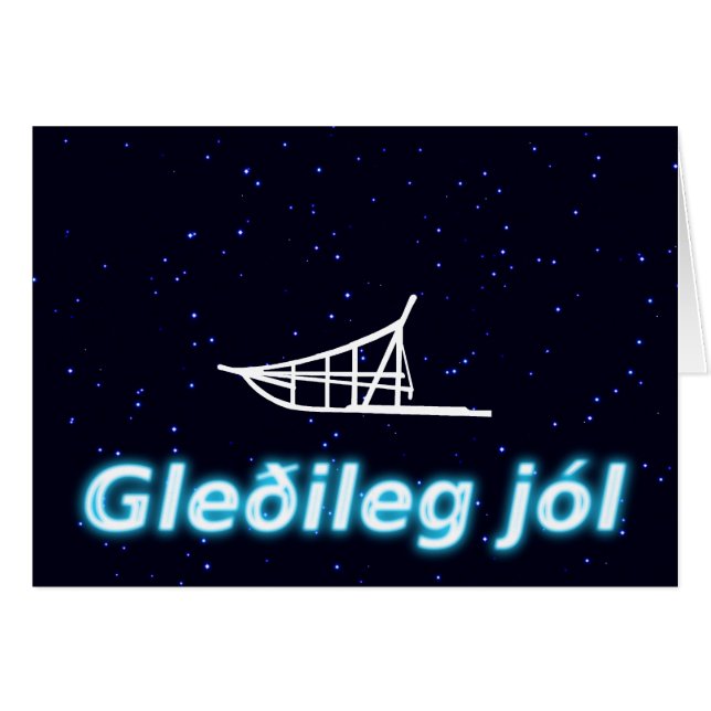 Gleðileg jól - Dogsled (Voorkant Horizontaal)
