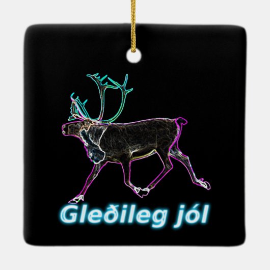 Gleðileg jól - Electric Cariou Keramisch Ornament (Achterkant)