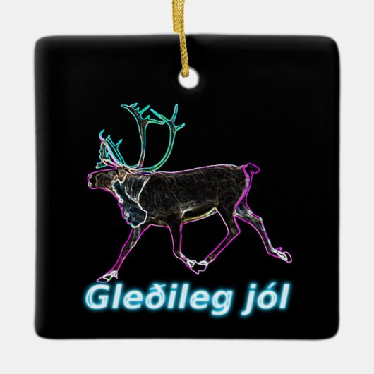 Gleðileg jól - Electric Cariou Keramisch Ornament (Voorkant)
