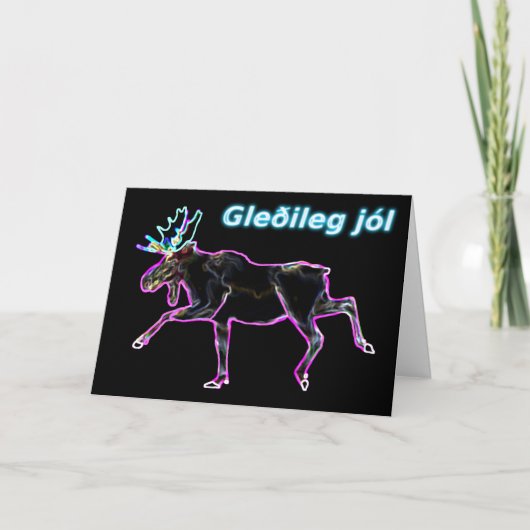 Gleðileg Jól - Electric Moose Feestdagen Kaart (Voorkant)