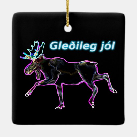 Gleðileg jól - Electric Moose Keramisch Ornament (Achterkant)