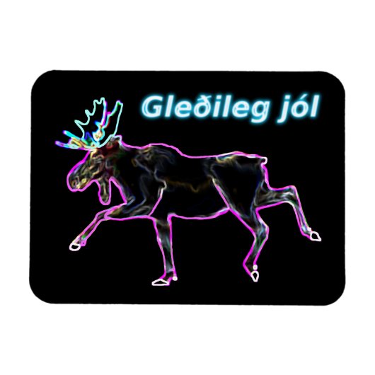 Gleðileg jól - Electric Moose Magneet (Horizontaal)