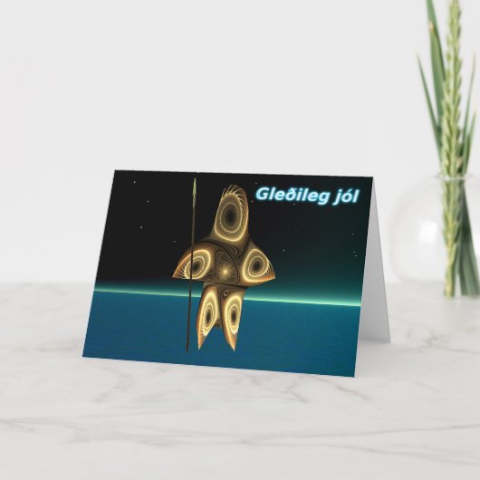 Gleðileg jól - Fractal Inuit Hunter Feestdagen Kaart (Voorkant)
