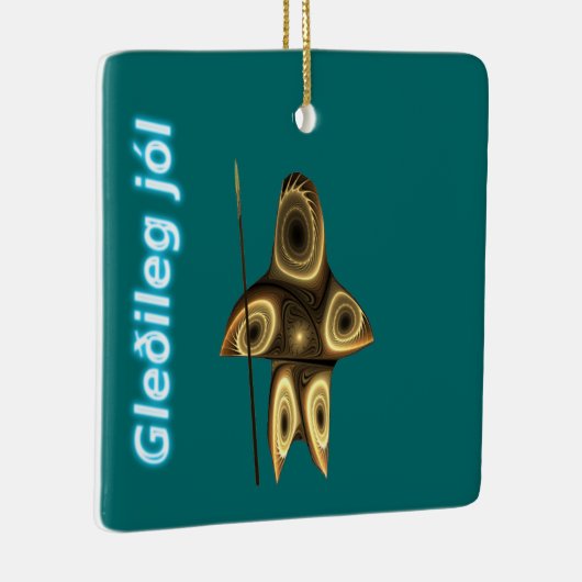 Gleðileg jól - Fractal Inuit Hunter Keramisch Ornament (Rechts)