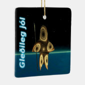 Gleðileg jól - Fractal Inuit Hunter Keramisch Ornament (Rechts)