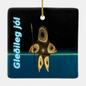 Gleðileg jól - Fractal Inuit Hunter Keramisch Ornament (Achterkant)