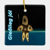 Gleðileg jól - Fractal Inuit Hunter Keramisch Ornament (Voorkant)