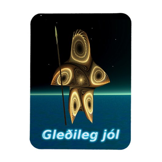 Gleðileg jól - Fractal Inuit Hunter Magneet (Verticaal)