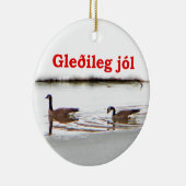 Gleðileg jól - Honkers - Canada Geese Keramisch Ornament (Rechts)