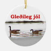 Gleðileg jól - Honkers - Canada Geese Keramisch Ornament (Voorkant)
