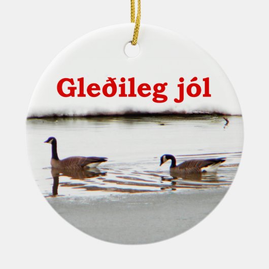 Gleðileg jól - Honkers - Canada Geese Keramisch Ornament (Voorkant)