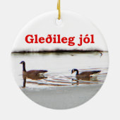 Gleðileg jól - Honkers - Canada Geese Keramisch Ornament (Achterkant)