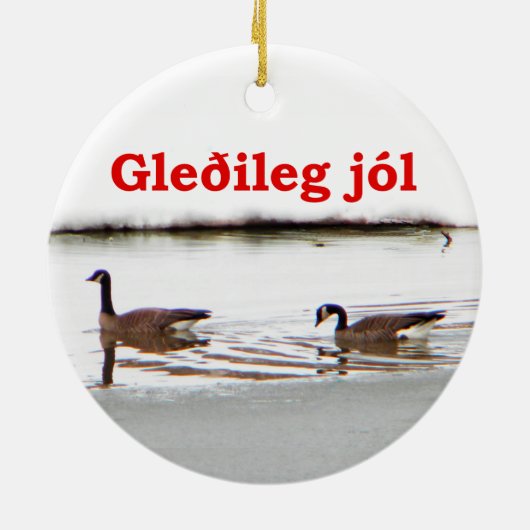Gleðileg jól - Honkers - Canada Geese Keramisch Ornament (Achterkant)