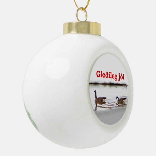 Gleðileg jól - Honkers - Canada Geese Keramische Bal Ornament (Links)