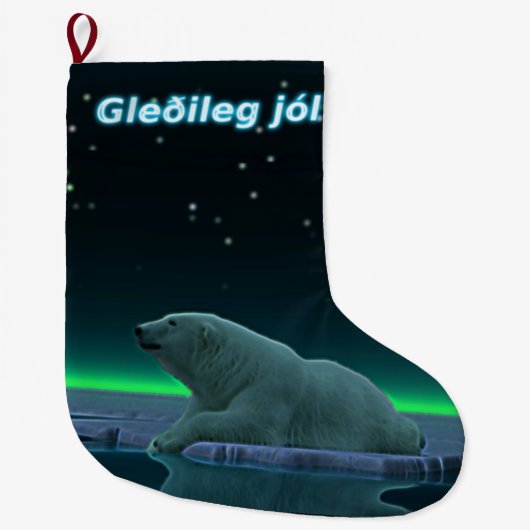 Gleðileg jól - Ice Edge Polar Beer Grote Kerstsok (Voorkant)