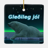 Gleðileg Jól - Ice Edge Polar Beer Keramisch Ornament (Achterkant)