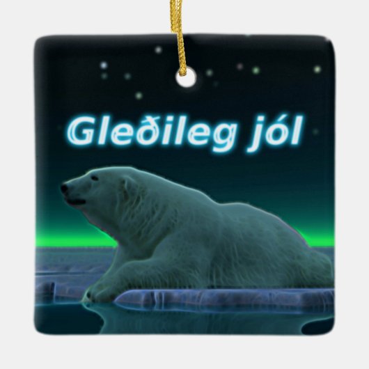 Gleðileg Jól - Ice Edge Polar Beer Keramisch Ornament (Voorkant)