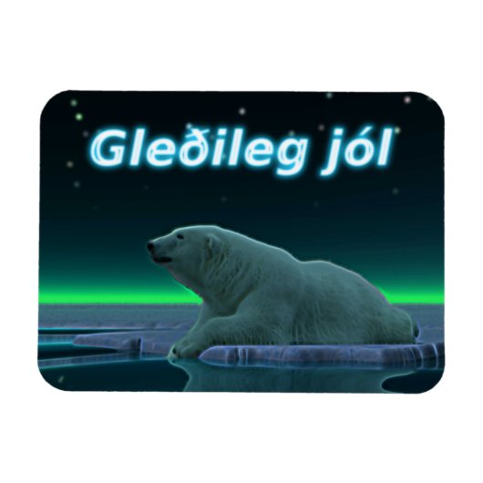 Gleðileg jól - Ice Edge Polar Beer Magneet (Horizontaal)
