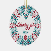 Gleðileg jól, IJslandse kerstgroet Keramisch Ornament (Rechts)