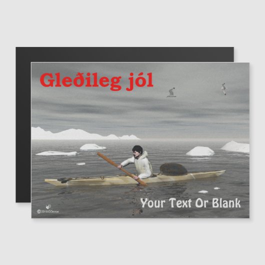 Gleðileg Jól - Inuit Kayak (Voorkant / Achterkant)