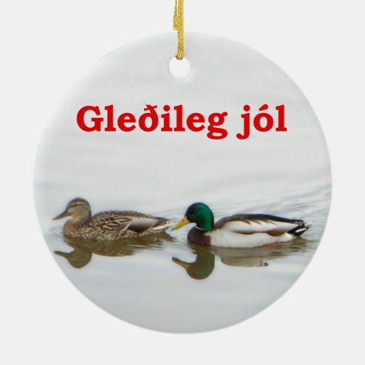 Gleðileg jól - Mallards Keramisch Ornament (Achterkant)