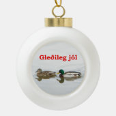 Gleðileg jól - Mallards Keramische Bal Ornament (Voorkant)