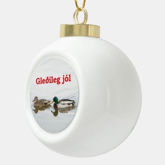 Gleðileg jól - Mallards Keramische Bal Ornament (Rechts)