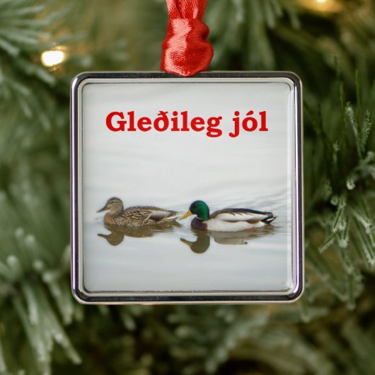 Gleðileg jól - Mallards Metalen Ornament (Boom)