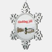 Gleðileg jól - Mallards Tin Sneeuwvlok Ornament (Rechts)