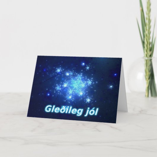 Gleðileg jól - Night Sky Feestdagen Kaart (Voorkant)