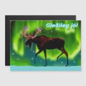 Gleðileg jól - Northern Lights Moose (Voorkant / Achterkant)