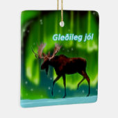 Gleðileg jól - Northern Lights Moose Keramisch Ornament (Rechts)