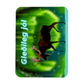 Gleðileg jól - Northern Lights Moose Magneet (Verticaal)