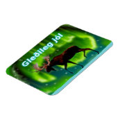 Gleðileg jól - Northern Lights Moose Magneet (Linkerzijde)