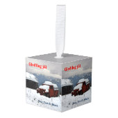 Gleðileg Jól - Old Red Truck Decoratie (Voorkant hoekig)