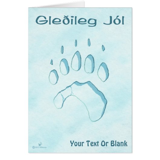 Gleðileg Jól - Polar Beer Paw Print (Voorkant)