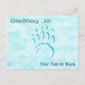 Gleðileg Jól - Polar Beer Paw Print Briefkaart (Voorkant)