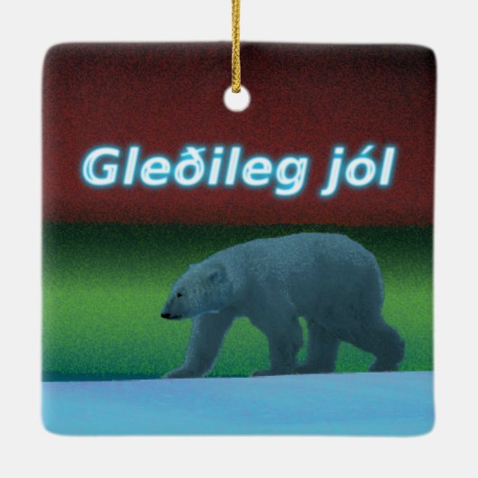 Gleðileg Jól - Polar Lights Polar Beer Keramisch Ornament (Achterkant)