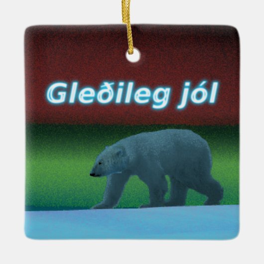 Gleðileg Jól - Polar Lights Polar Beer Keramisch Ornament (Voorkant)