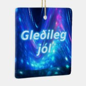 Gleðileg Jól - Qaanaaq - Northern Lights Keramisch Ornament (Rechts)