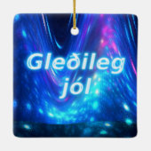 Gleðileg Jól - Qaanaaq - Northern Lights Keramisch Ornament (Achterkant)