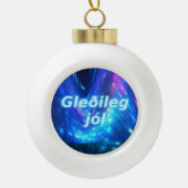 Gleðileg Jól - Qaanaaq - Northern Lights Keramische Bal Ornament (Voorkant)