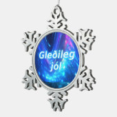 Gleðileg Jól - Qaanaaq - Northern Lights Tin Sneeuwvlok Ornament (Rechts)