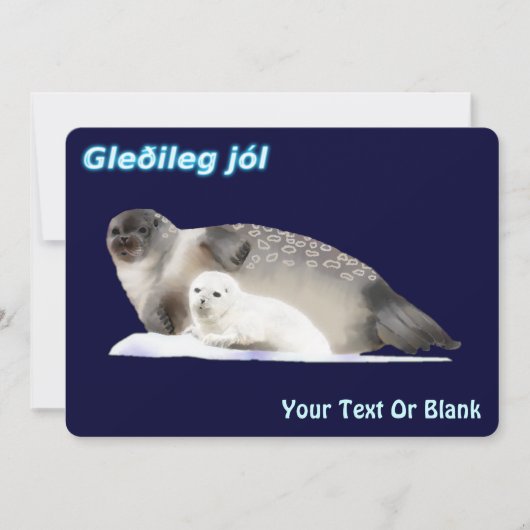 Gleðileg Jól - Ringed Seal Feestdagenkaart (Voorkant)