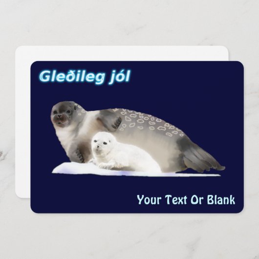 Gleðileg Jól - Ringed Seal Feestdagenkaart (Voorkant / Achterkant)
