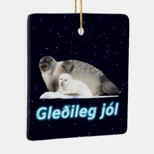 Gleðileg Jól - Ringed Seal Keramisch Ornament (Rechts)