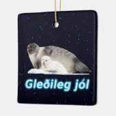 Gleðileg Jól - Ringed Seal Keramisch Ornament (Links)