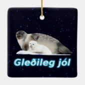 Gleðileg Jól - Ringed Seal Keramisch Ornament (Achterkant)