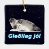 Gleðileg Jól - Ringed Seal Keramisch Ornament (Voorkant)